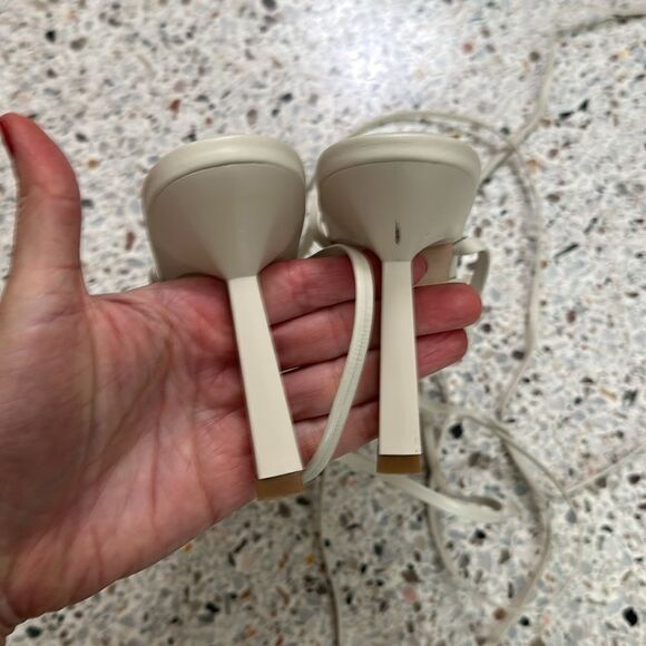 RAYE Sookie bone white ivory wrap sandal heel 8.5 Revolve - Picture 10 of 10